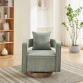 Fauteuil pivotant avec piètement en bois vieilli