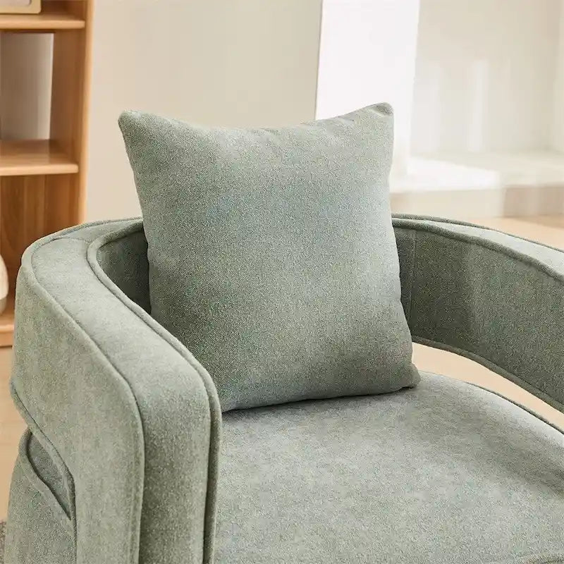 Fauteuil pivotant avec piètement en bois vieilli