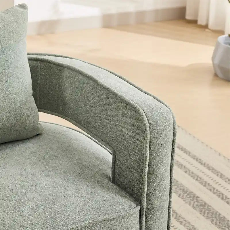 Fauteuil pivotant avec piètement en bois vieilli