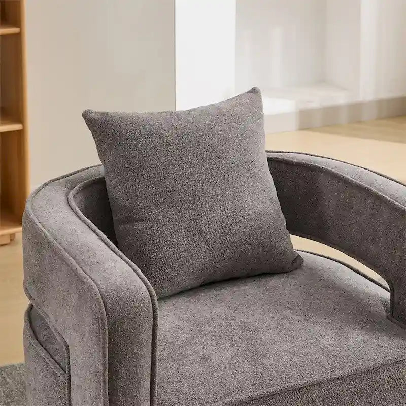 Fauteuil pivotant avec piètement en bois vieilli