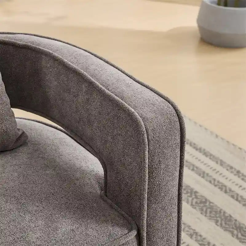 Fauteuil pivotant avec piètement en bois vieilli