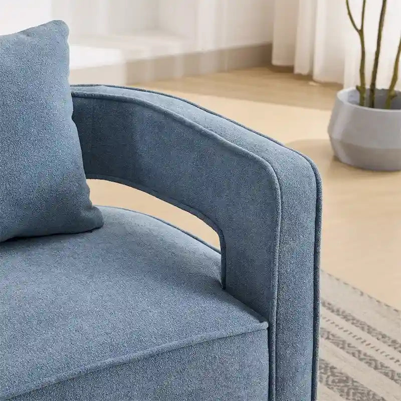 Fauteuil pivotant avec piètement en bois vieilli