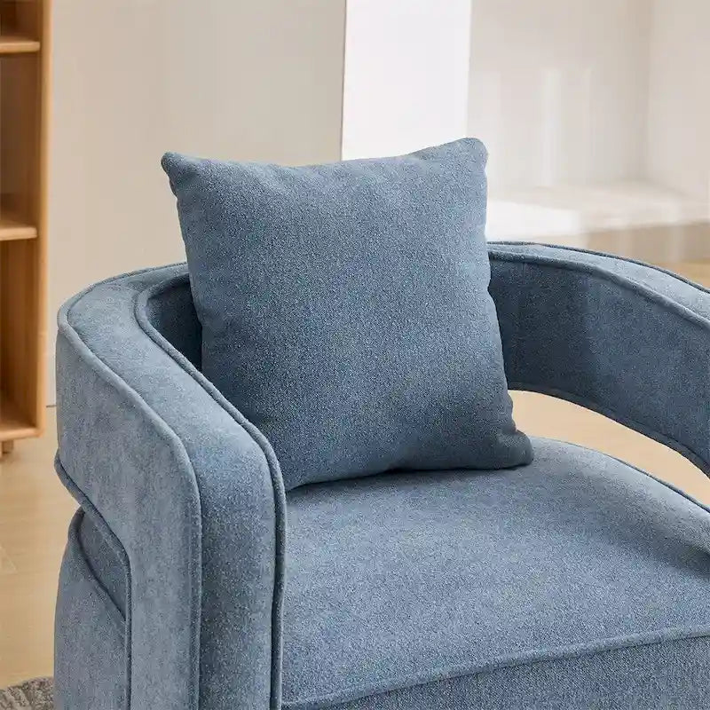 Fauteuil pivotant avec piètement en bois vieilli