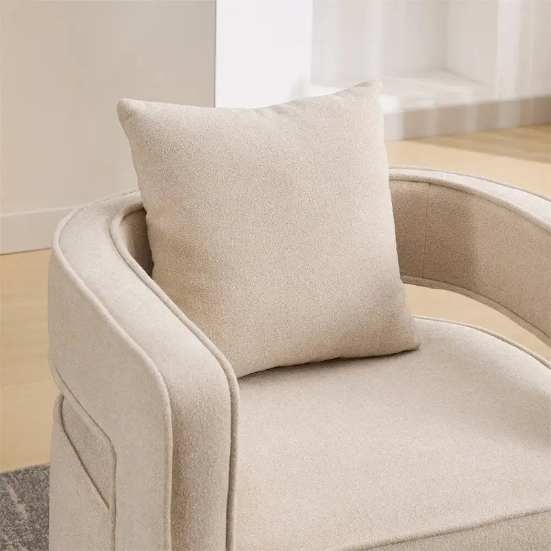 Fauteuil pivotant avec piètement en bois vieilli