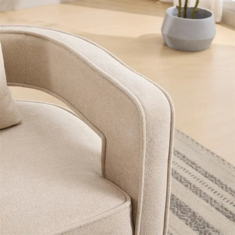 Fauteuil pivotant avec piètement en bois vieilli