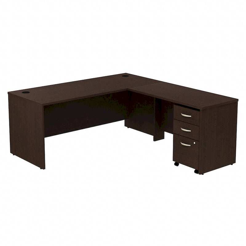 Bureau d'angle en L de 183 cm avec tiroirs