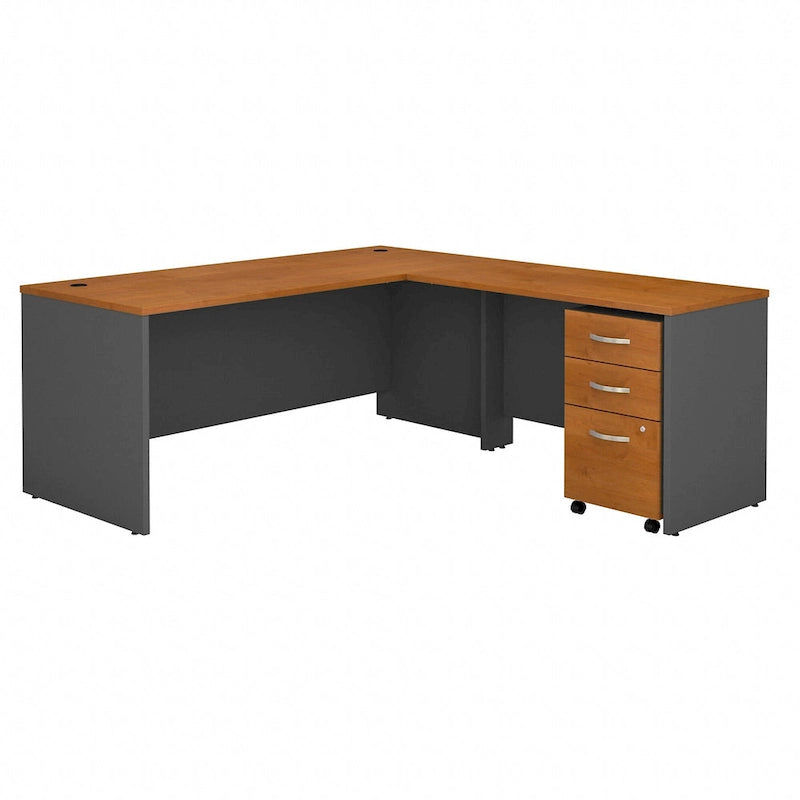 Bureau d'angle en L de 183 cm avec tiroirs