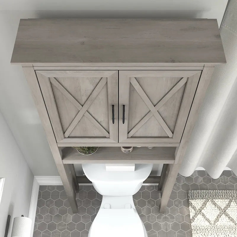 Armoire de rangement au-dessus des toilettes