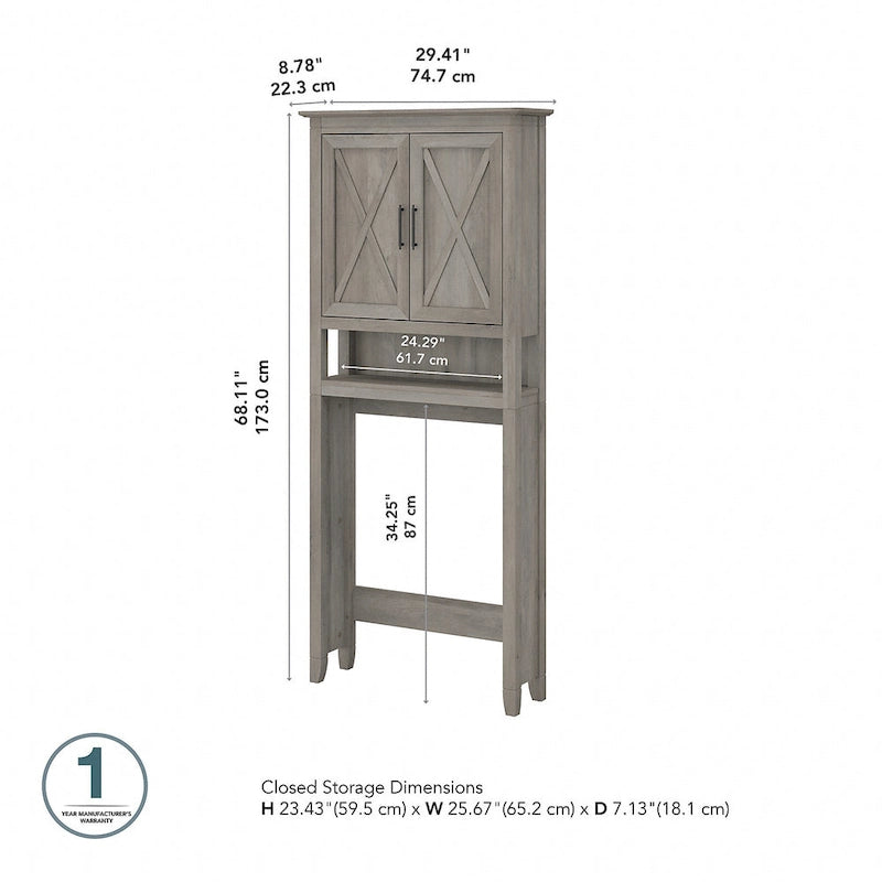 Armoire de rangement au-dessus des toilettes
