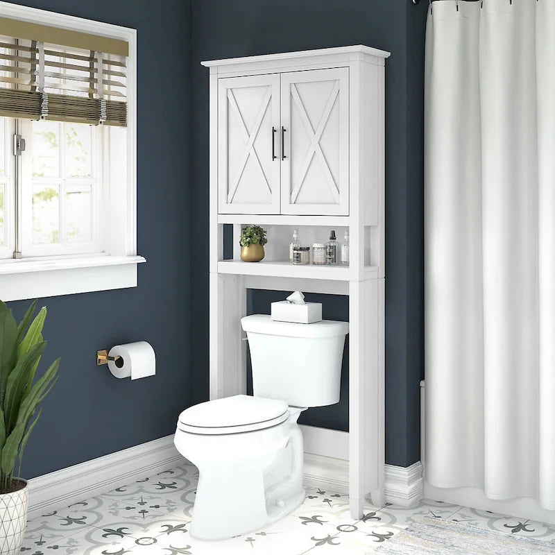 Armoire de rangement au-dessus des toilettes