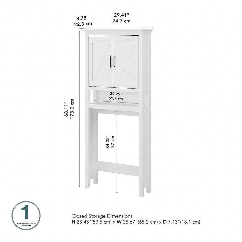 Armoire de rangement au-dessus des toilettes