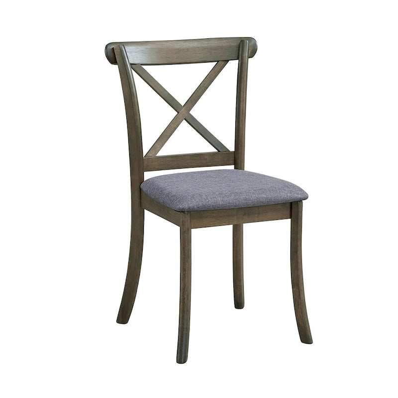 Chaises de salle à manger en bois avec dossier en X - Lot de 2