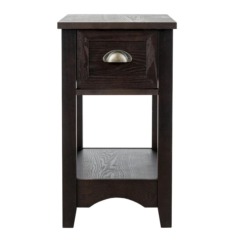 Lot de 2 tables d'appoint contemporaines compactes avec tiroir - 33 x 56 x 58 cm (L x l x H)
