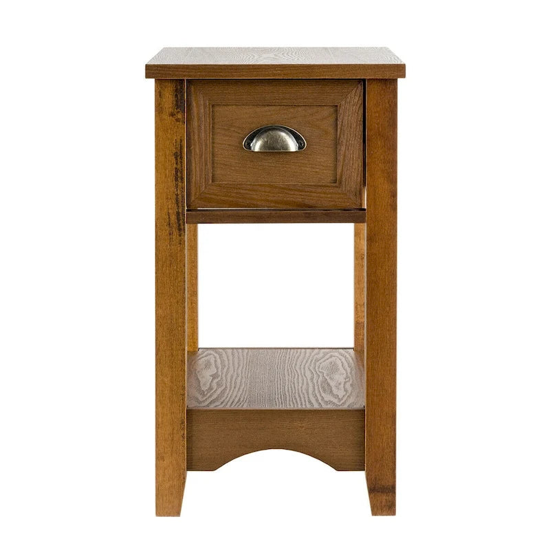 Lot de 2 tables d'appoint contemporaines compactes avec tiroir - 33 x 56 x 58 cm (L x l x H)