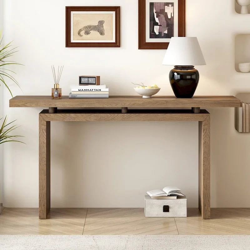 Console d'entrée en placage de frêne