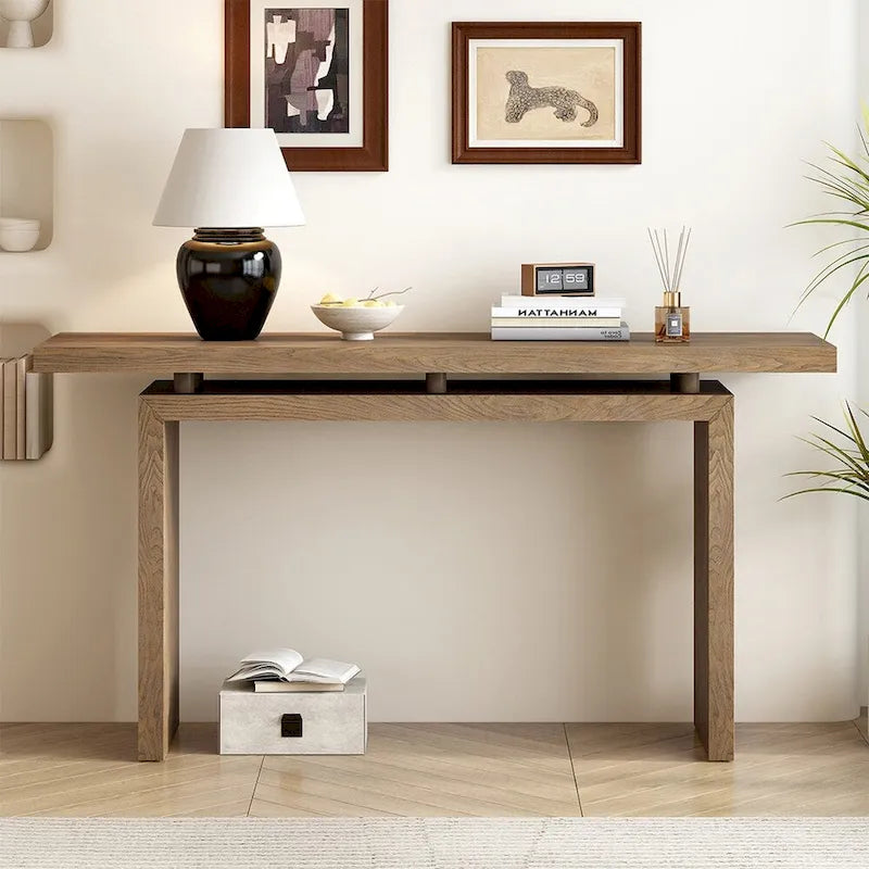 Console d'entrée en placage de frêne