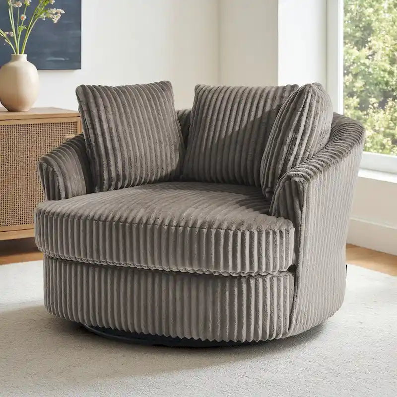 Fauteuil crapaud pivotant déhoussable à accoudoirs encastrés