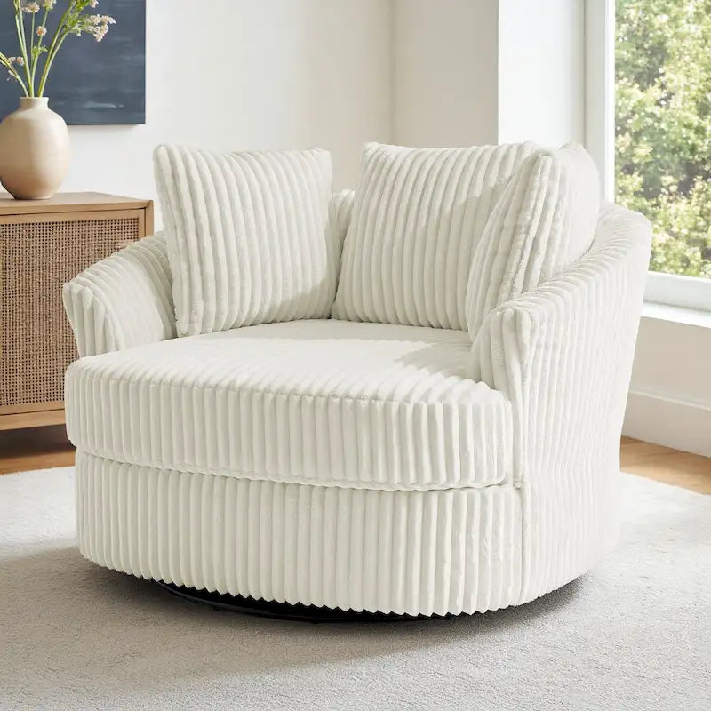 Fauteuil crapaud pivotant déhoussable à accoudoirs encastrés