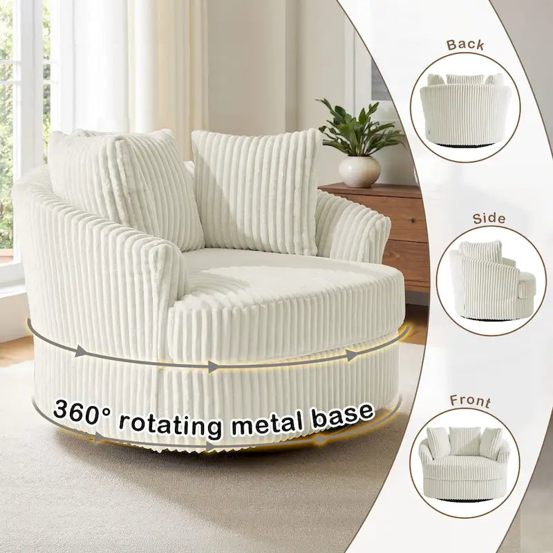Fauteuil crapaud pivotant déhoussable à accoudoirs encastrés