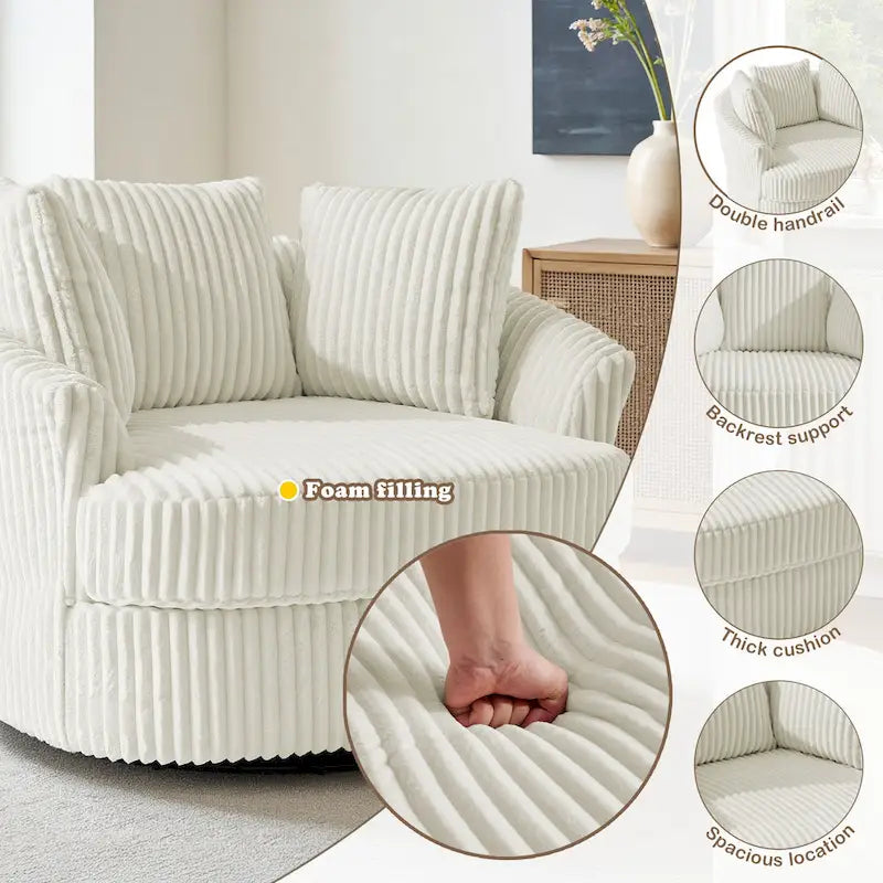 Fauteuil crapaud pivotant déhoussable à accoudoirs encastrés