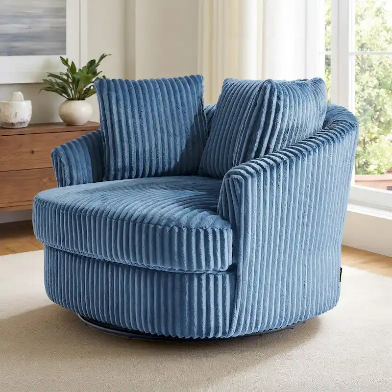 Fauteuil crapaud pivotant déhoussable à accoudoirs encastrés