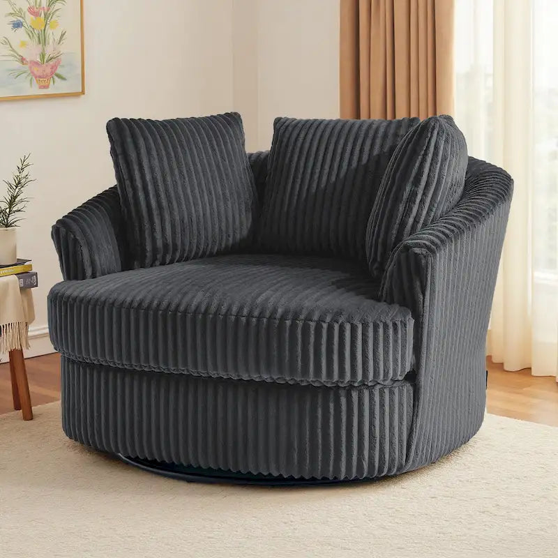 Fauteuil crapaud pivotant déhoussable à accoudoirs encastrés