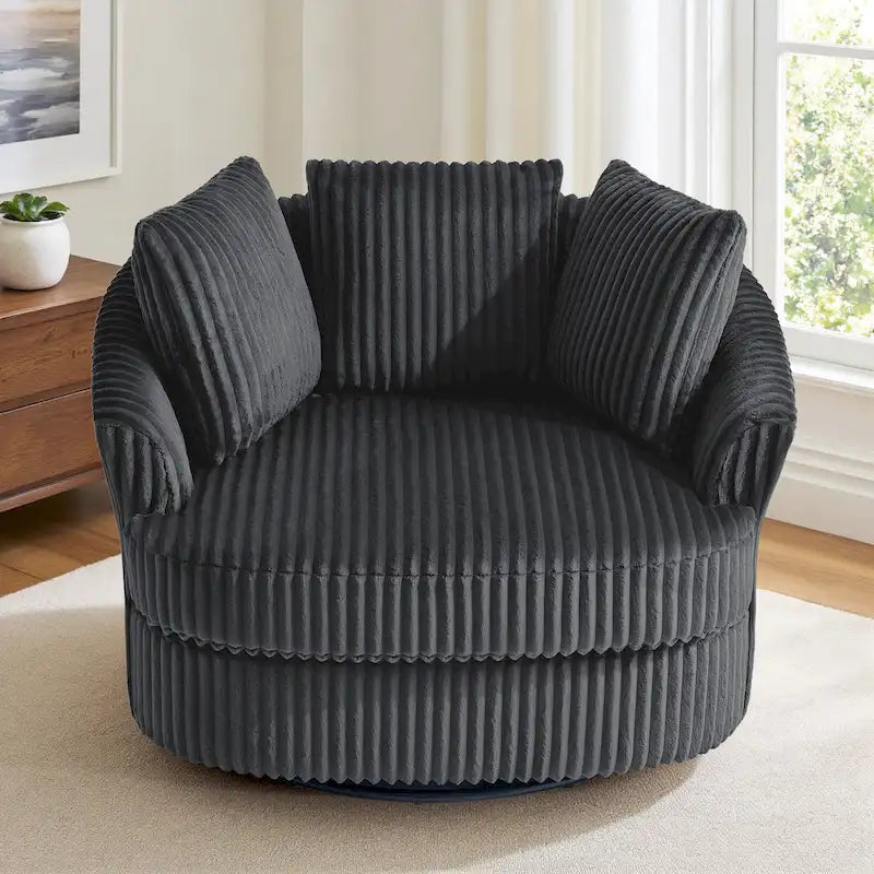 Fauteuil crapaud pivotant déhoussable à accoudoirs encastrés