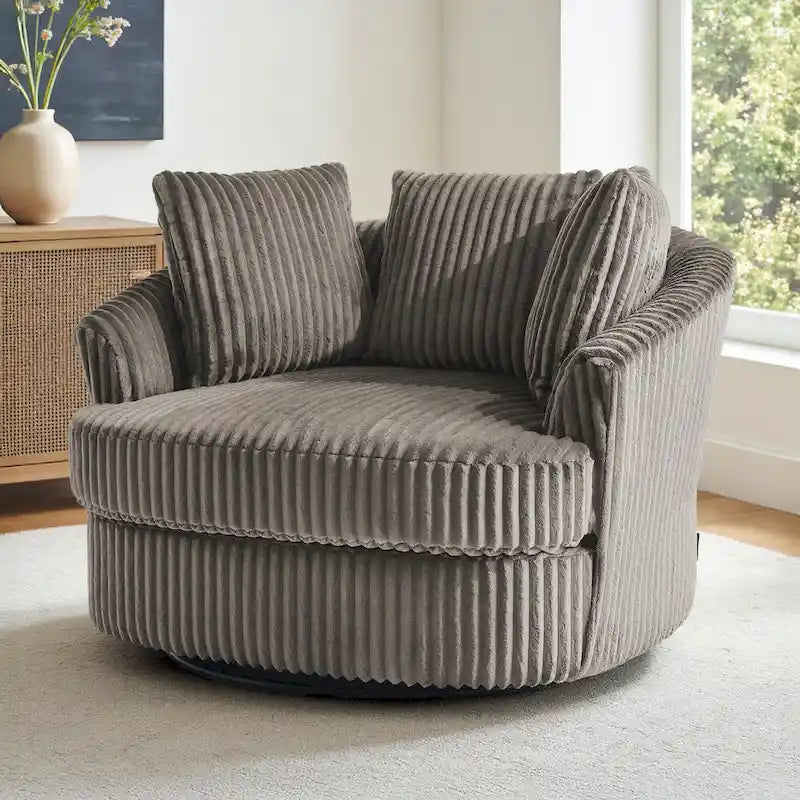 Fauteuil crapaud pivotant déhoussable à accoudoirs encastrés
