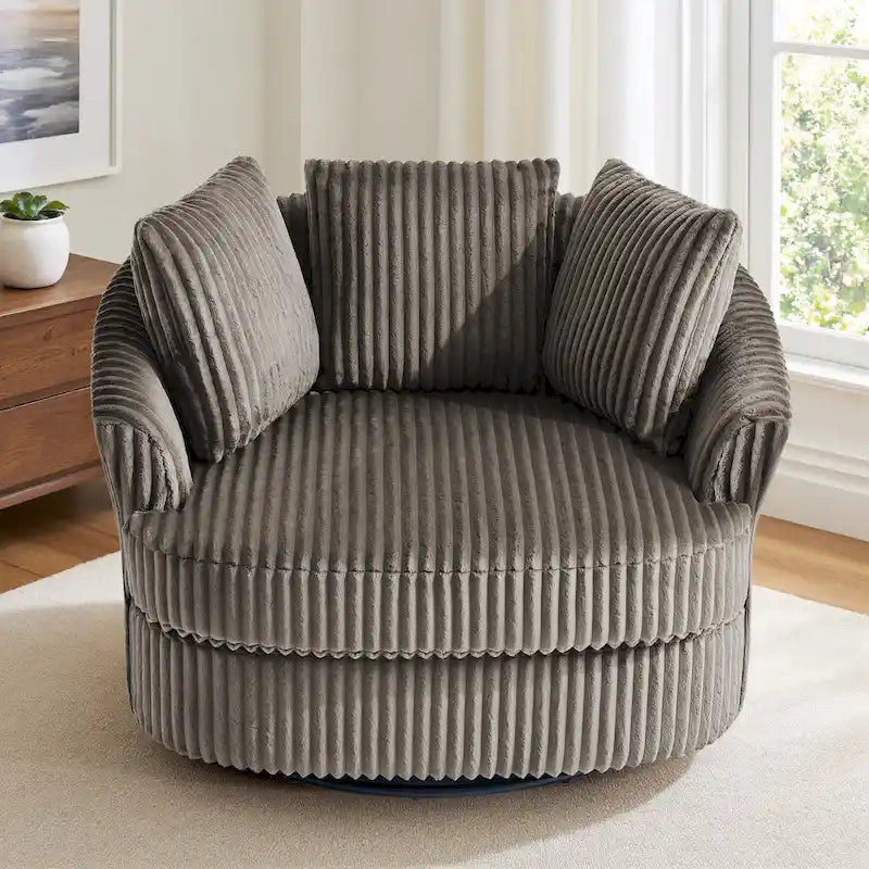 Fauteuil crapaud pivotant déhoussable à accoudoirs encastrés