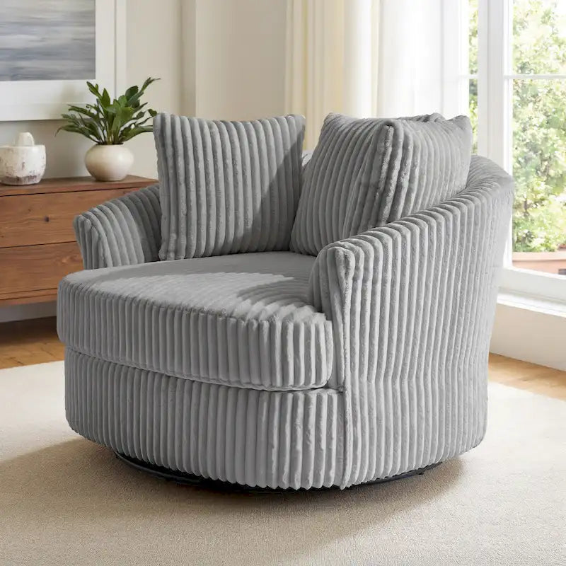 Fauteuil crapaud pivotant déhoussable à accoudoirs encastrés