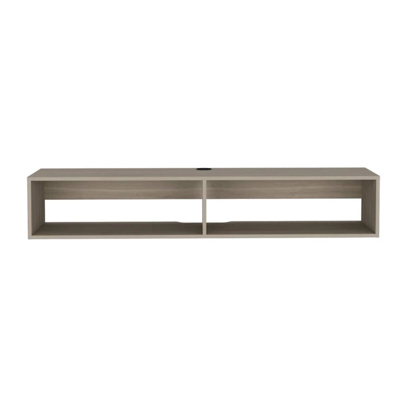 Meuble TV mural moderne 59'' - Meuble média flottant avec étagères et gestion des câbles - 10,4 H x 59,1 L x 12,6 P