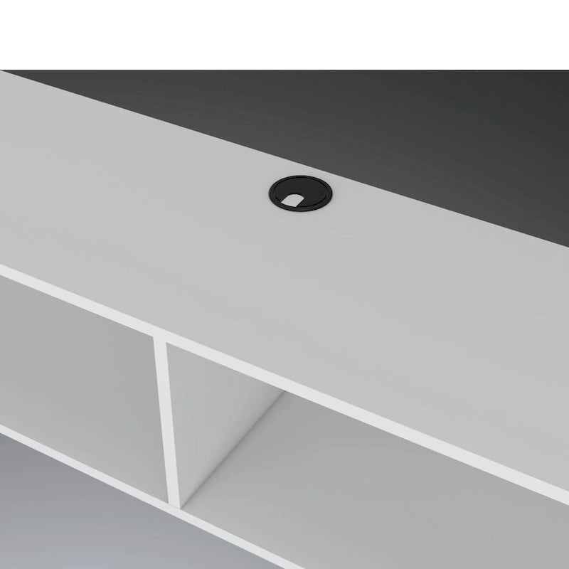 Meuble TV mural moderne 59'' - Meuble média flottant avec étagères et gestion des câbles - 10,4 H x 59,1 L x 12,6 P