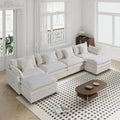 Canapé d'angle en U 6 places blanc 142,52