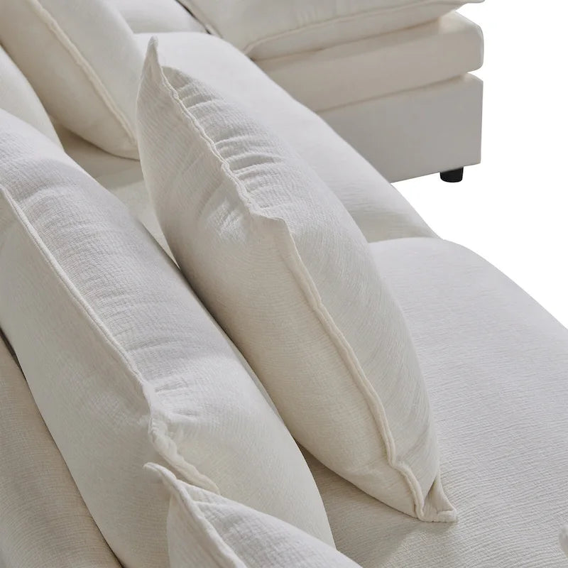 Canapé d'angle en U 6 places blanc 142,52
