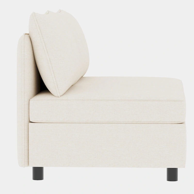 Canapé modulaire convertible 8 places beige 129 avec rangement