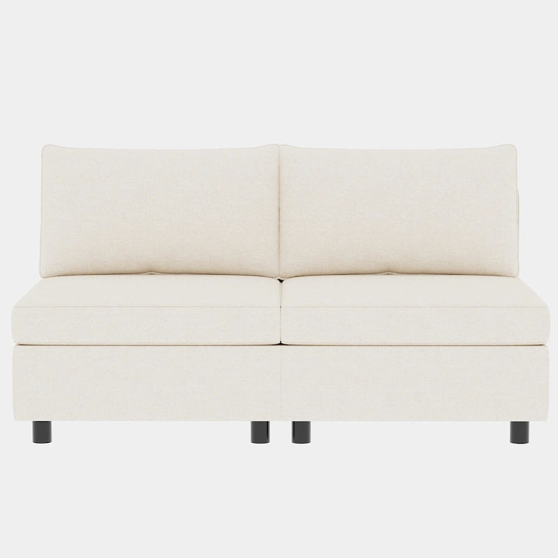 Canapé modulaire convertible 8 places beige 129 avec rangement