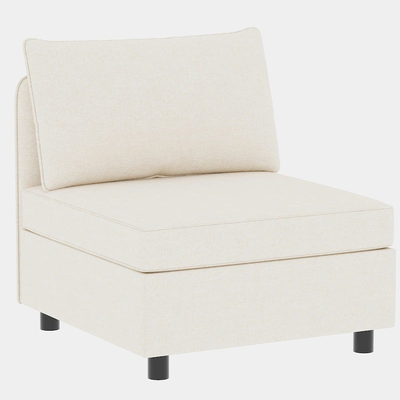 Canapé modulaire convertible 8 places beige 129 avec rangement