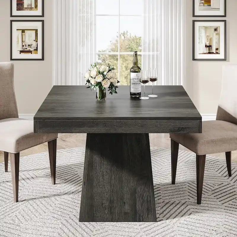 Table de salle à manger carrée de 80 cm pour 4 personnes, table de cuisine de style ferme pour salle à manger - 80 P x 80 L x 75 H cm