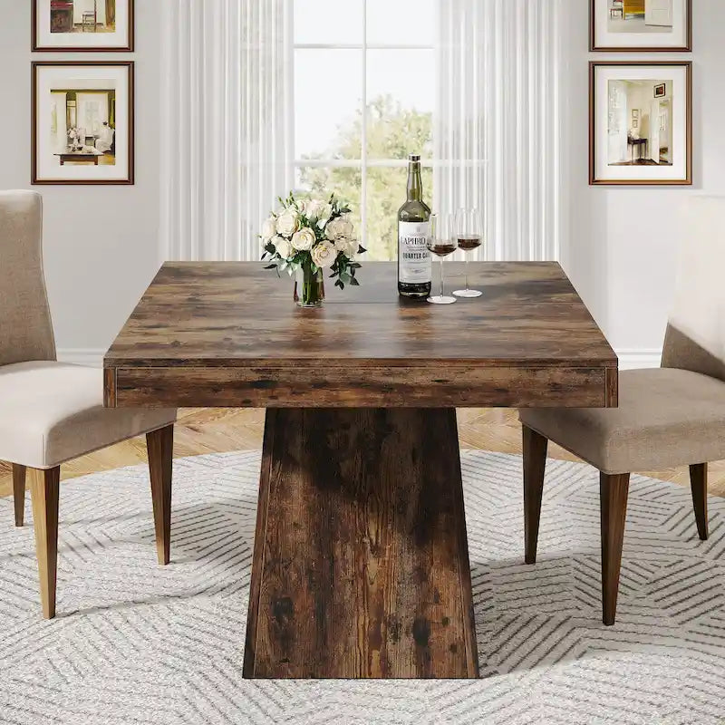 31.5-Inch Square Dining Table for 4, Farmhouse Kitchen Table for Dining Room - 31.5 D x 31.5 W x 29.53 H