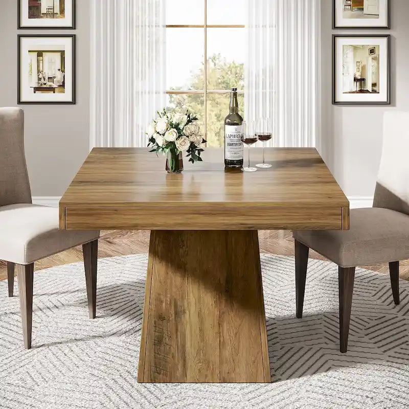 Table de salle à manger carrée de 80 cm pour 4 personnes, table de cuisine de style ferme pour salle à manger - 80 P x 80 L x 75 H cm