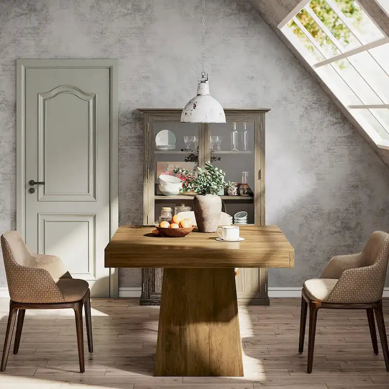 Table de salle à manger carrée de 80 cm pour 4 personnes, table de cuisine de style ferme pour salle à manger - 80 P x 80 L x 75 H cm