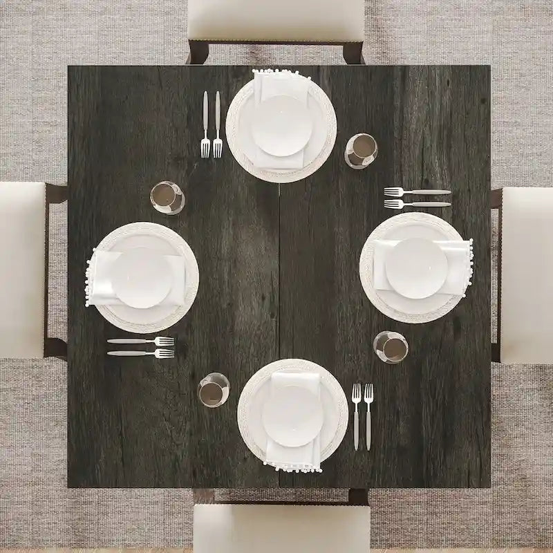 Table de salle à manger carrée de 80 cm pour 4 personnes, table de cuisine de style ferme pour salle à manger - 80 P x 80 L x 75 H cm