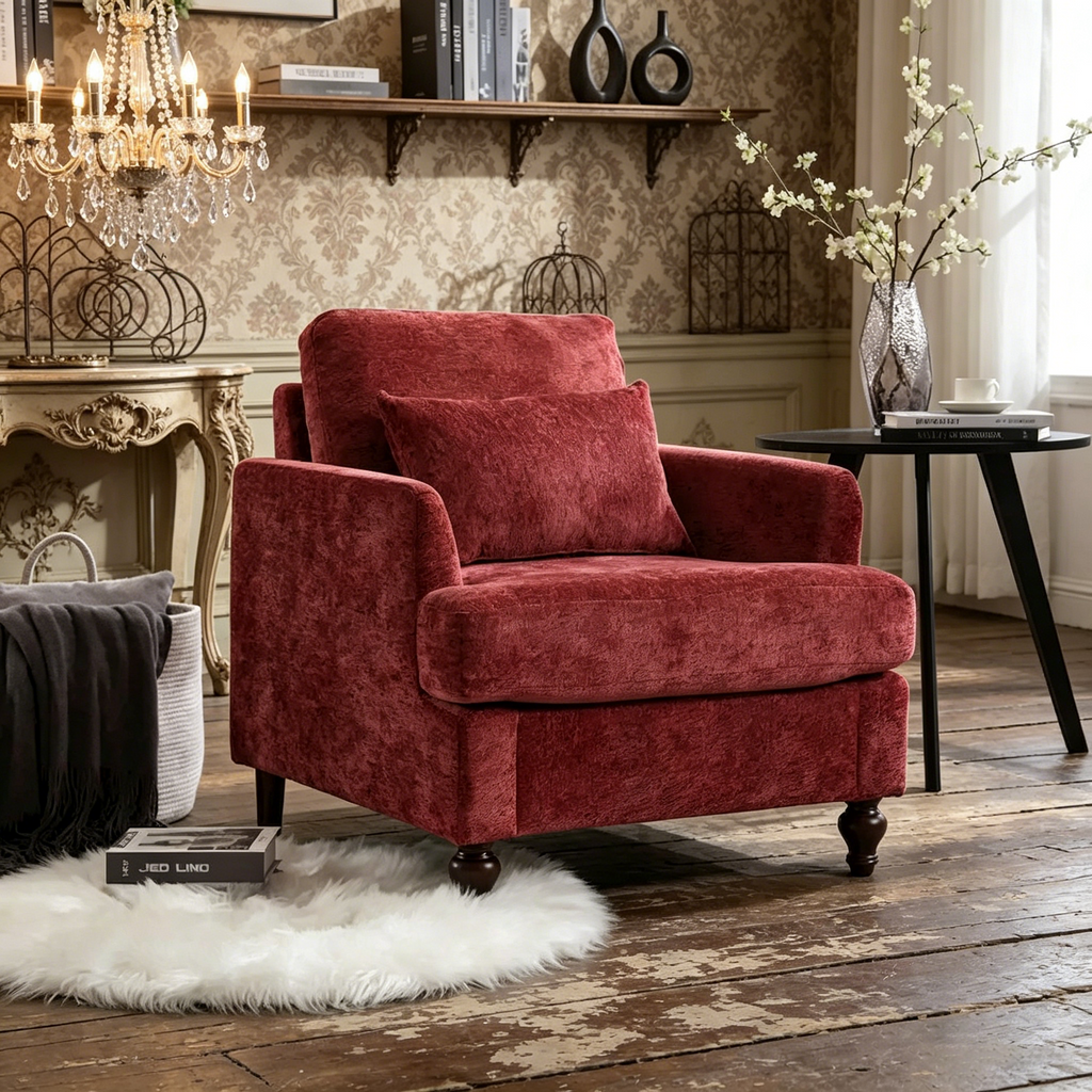 Fauteuil en bois, Chaise longue d'appoint moderne pour salon