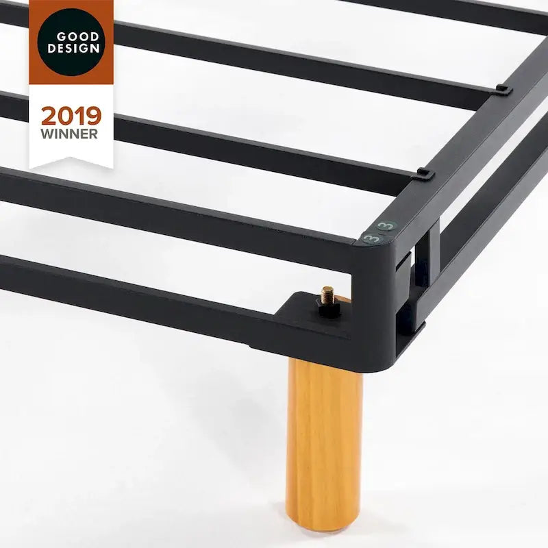 Sommier métallique gris, plateforme de lit de 28 cm