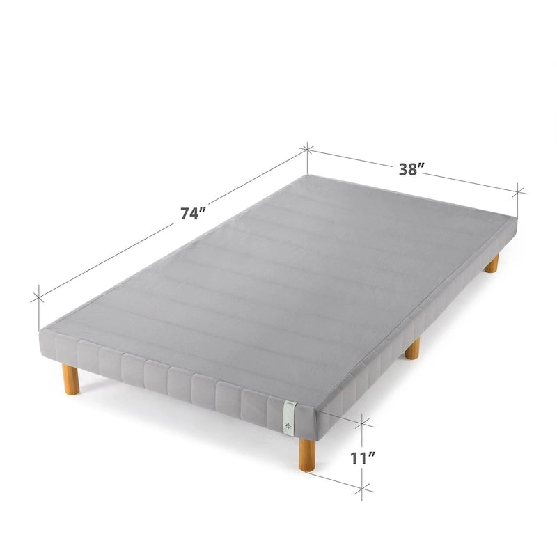 Sommier métallique gris, plateforme de lit de 28 cm