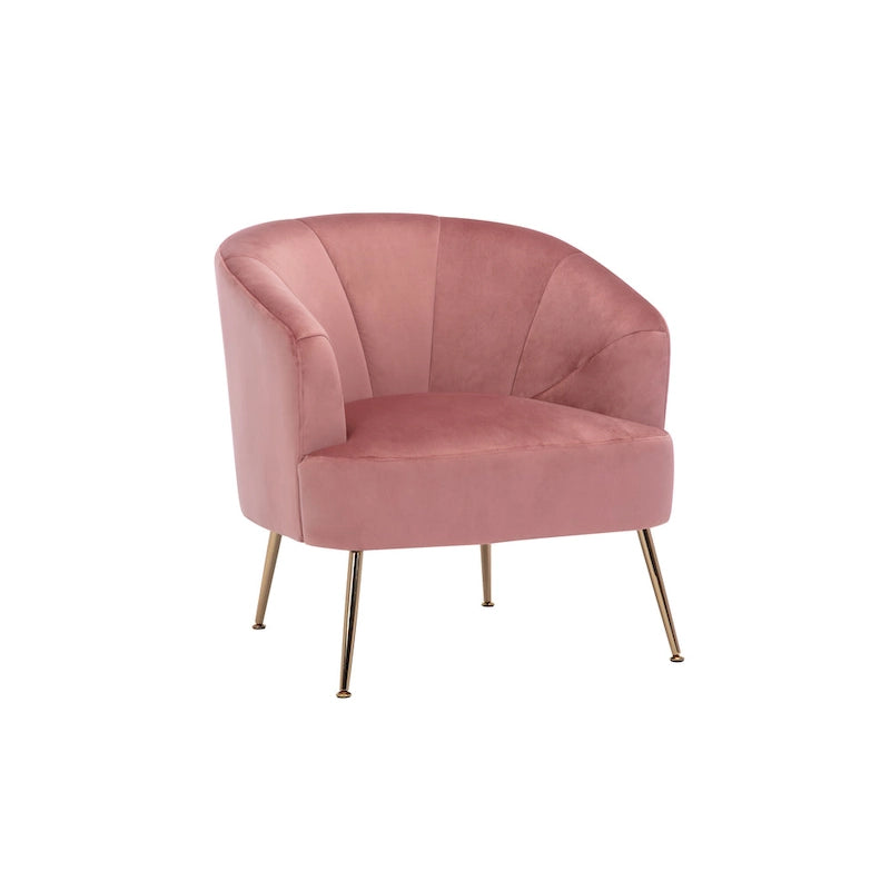 Fauteuil d'appoint en velours capitonné avec pieds chromés