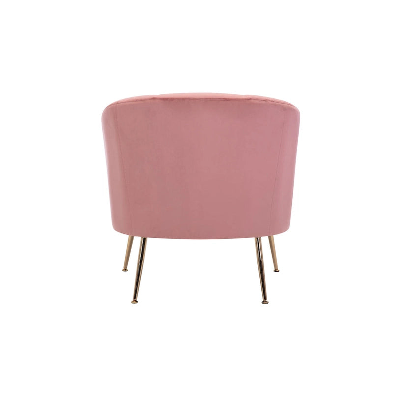 Fauteuil d'appoint en velours capitonné avec pieds chromés