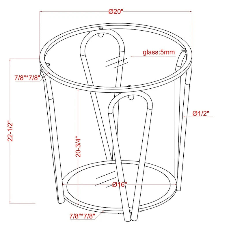 Ensemble de deux tables basses à plateau en verre avec étagères