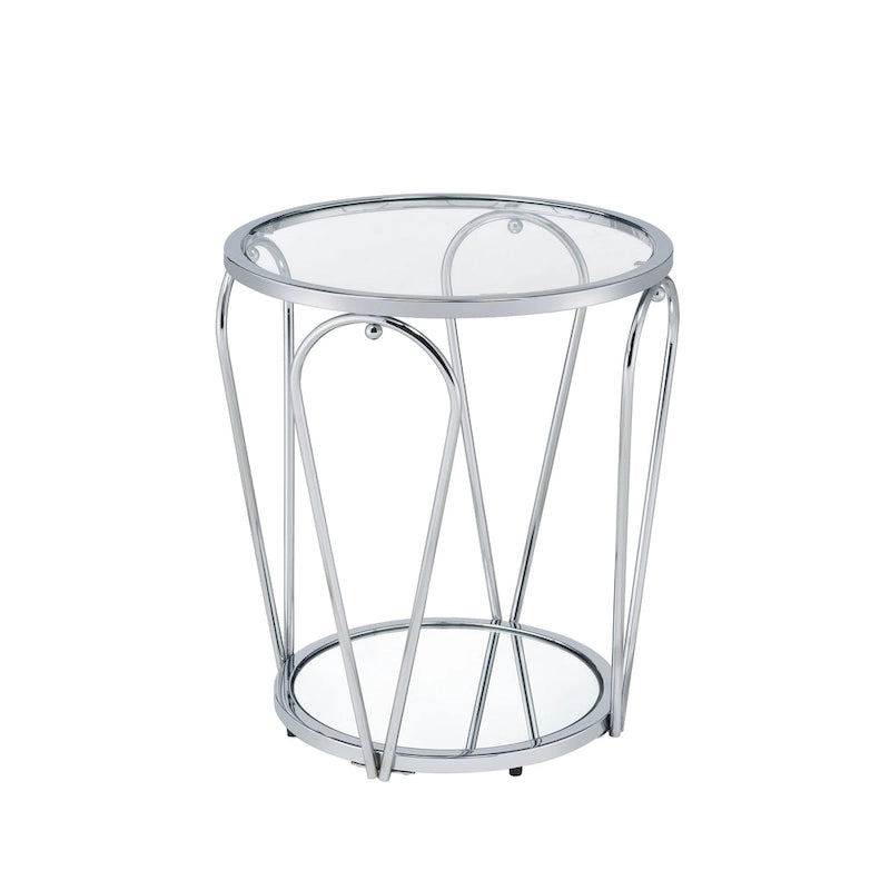 Ensemble de deux tables basses à plateau en verre avec étagères