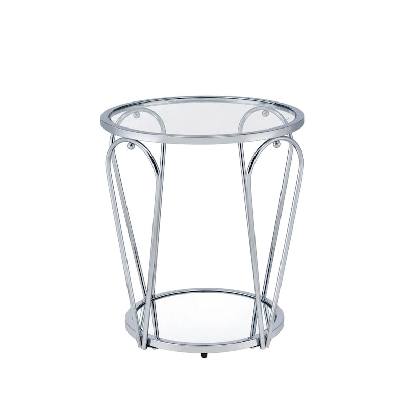 Ensemble de deux tables basses à plateau en verre avec étagères